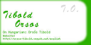 tibold orsos business card